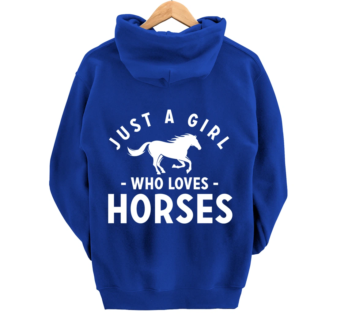 Just a Girl Who Loves Horses - Pony Lovers Horse Riding Cute Pullover Hoodie