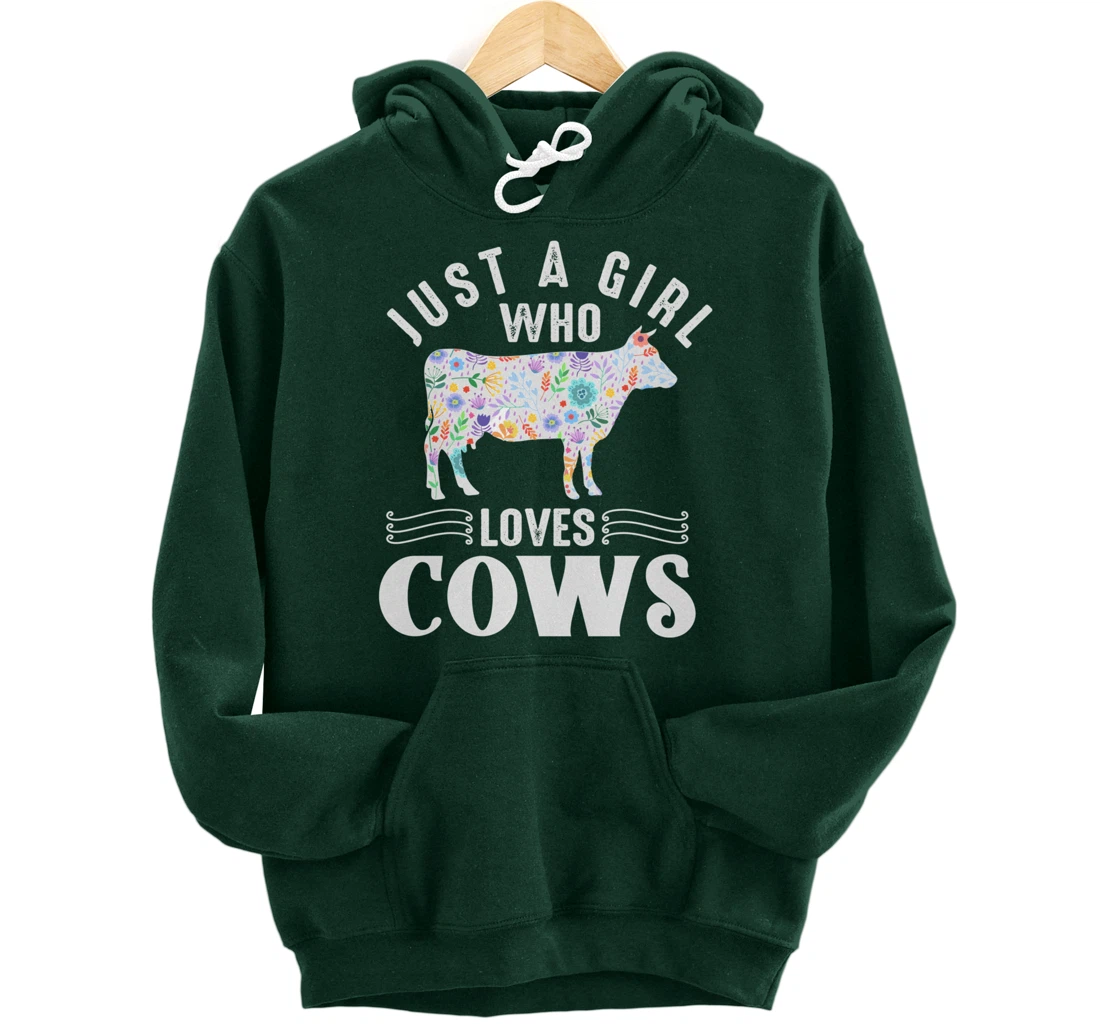 Just a Girl Who Loves Cows Pullover Hoodie