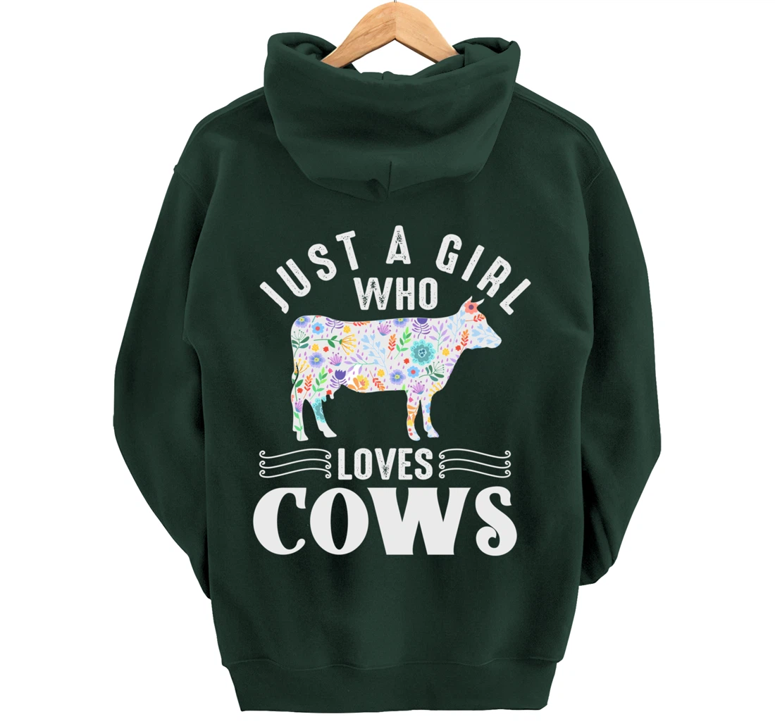 Just a Girl Who Loves Cows Pullover Hoodie