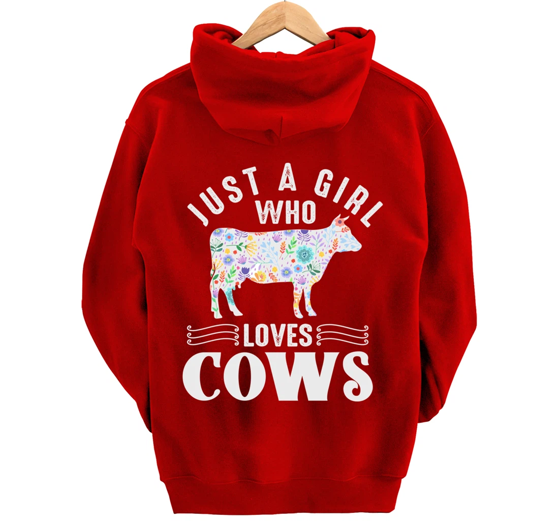 Just a Girl Who Loves Cows Pullover Hoodie