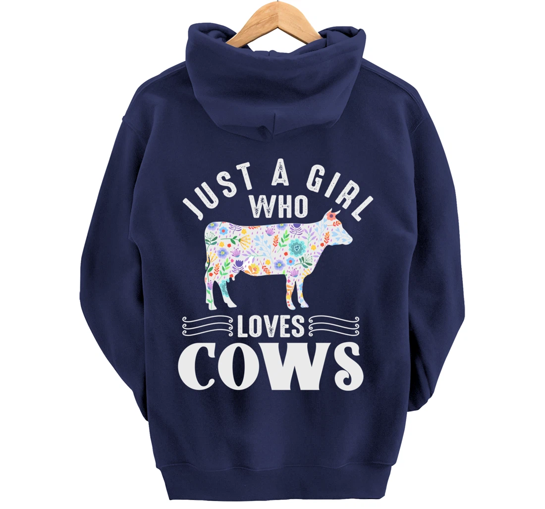 Just a Girl Who Loves Cows Pullover Hoodie