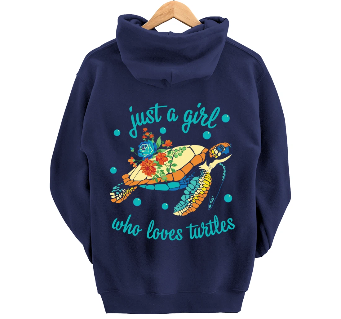 Just a Girl Who Loves Turtles - Sea Turtle Lover Pullover Hoodie