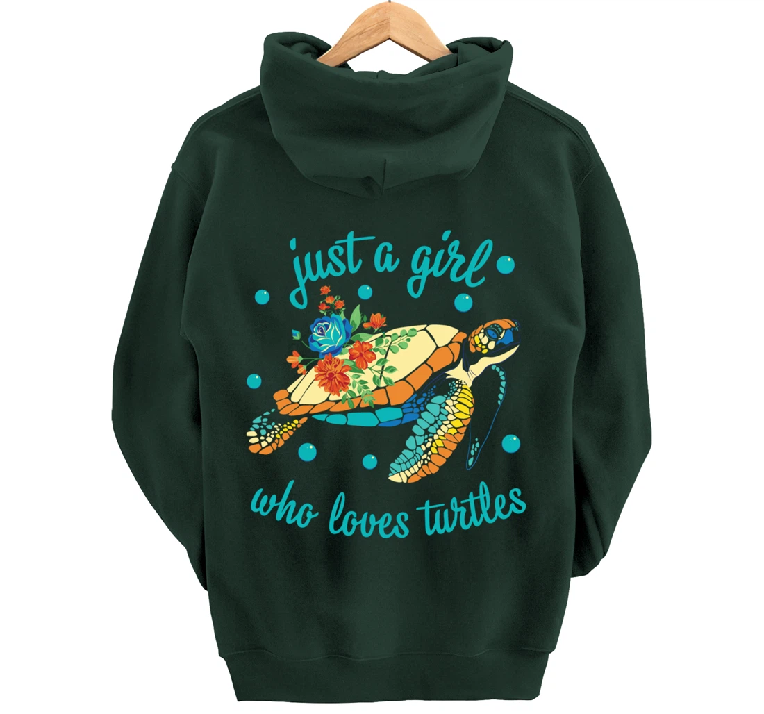 Just a Girl Who Loves Turtles - Sea Turtle Lover Pullover Hoodie