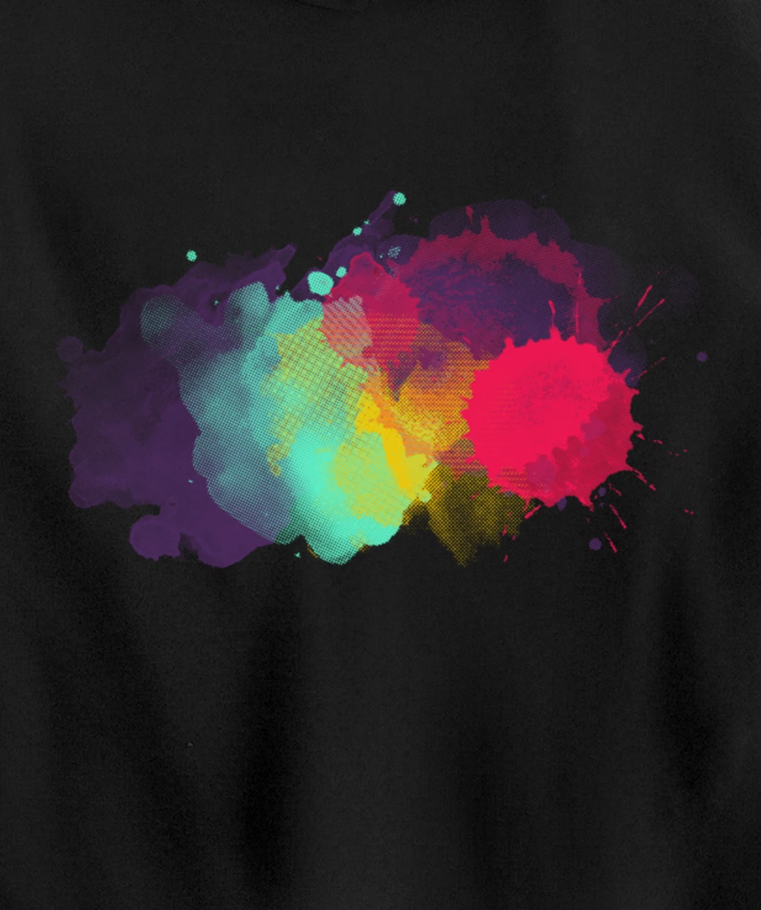 Dirty Paint Splatter Rainbow Abstract For Artist Painter Pullover Hoodie