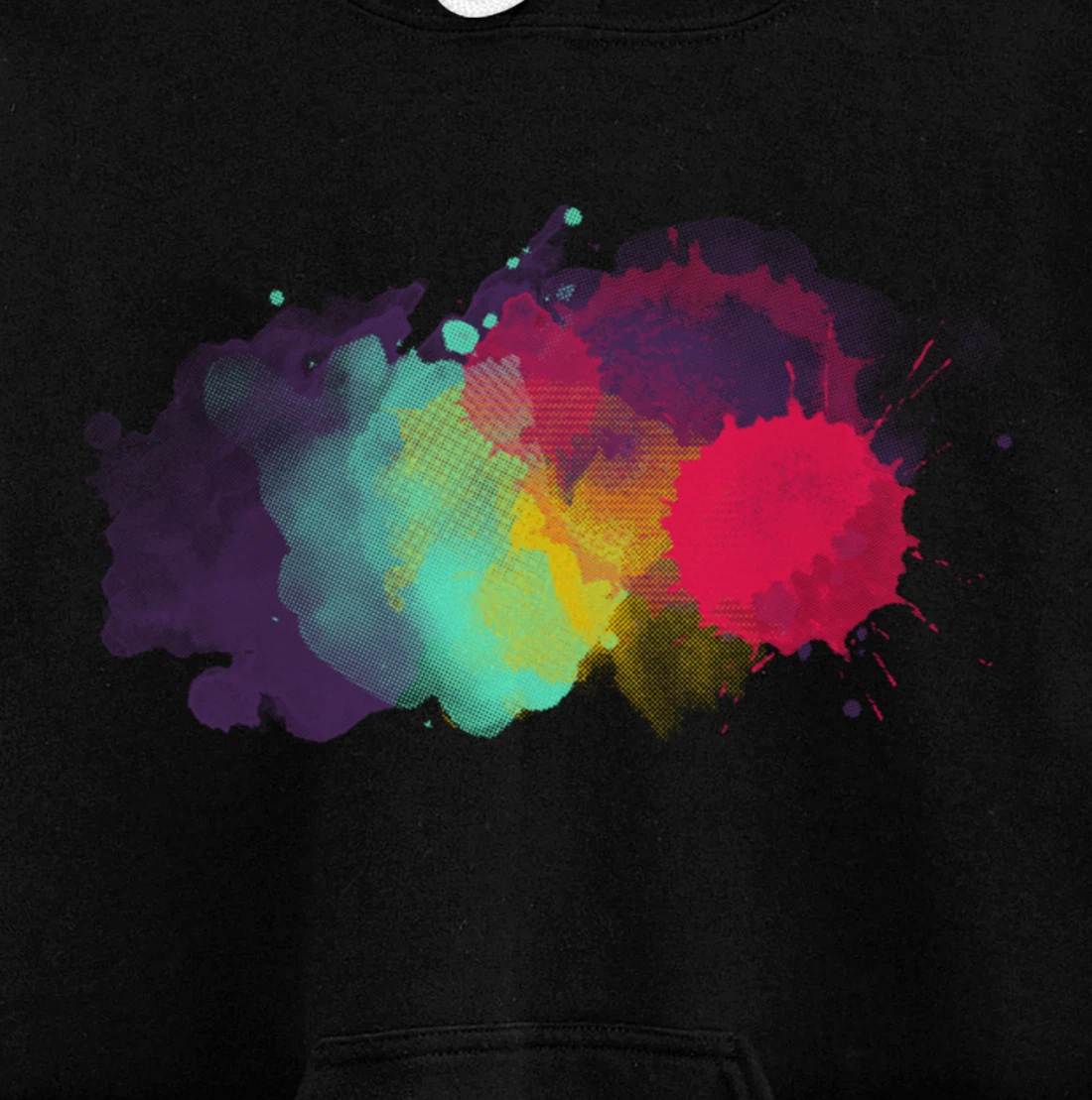 Dirty Paint Splatter Rainbow Abstract For Artist Painter Pullover Hoodie