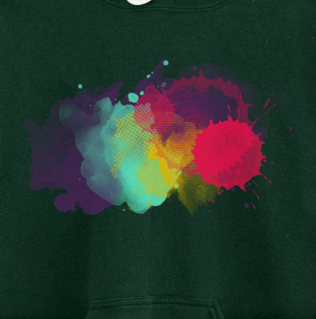 Dirty Paint Splatter Rainbow Abstract For Artist Painter Pullover Hoodie