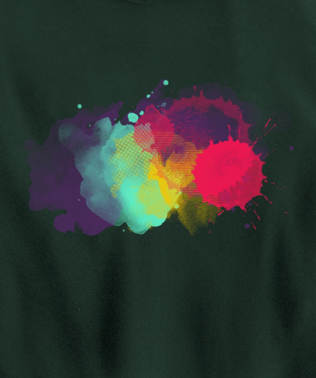 Dirty Paint Splatter Rainbow Abstract For Artist Painter Pullover Hoodie