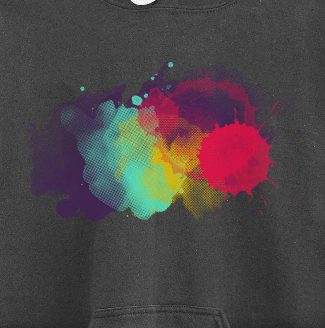 Dirty Paint Splatter Rainbow Abstract For Artist Painter Pullover Hoodie