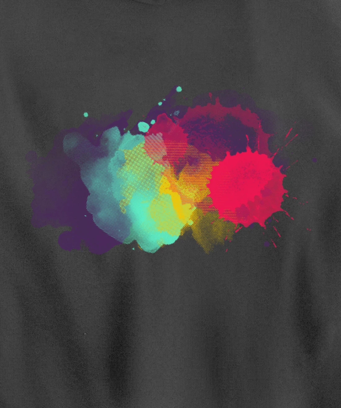 Dirty Paint Splatter Rainbow Abstract For Artist Painter Pullover Hoodie