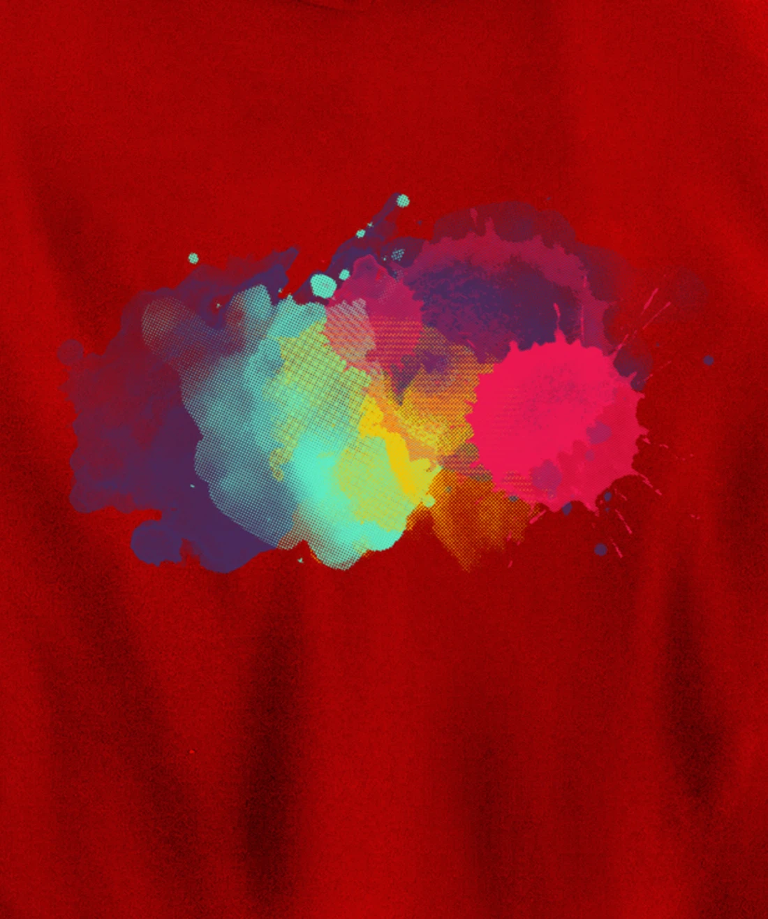 Dirty Paint Splatter Rainbow Abstract For Artist Painter Pullover Hoodie