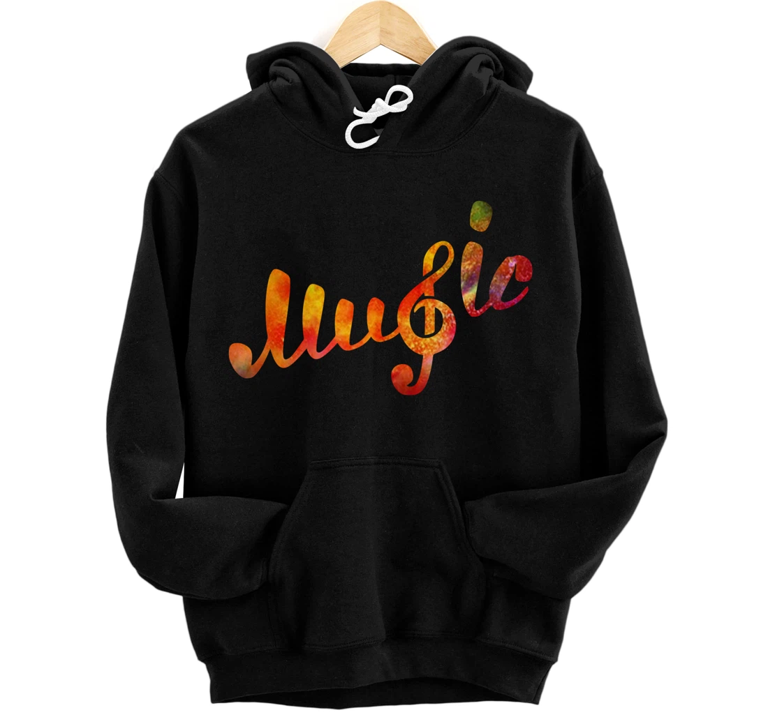 Music Lover Note Treble Clef Colorful School Class Pullover Hoodie