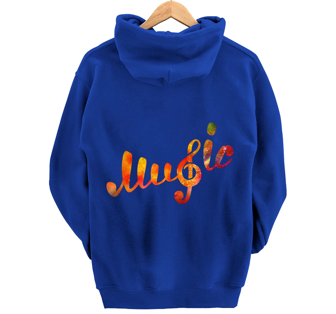 Music Lover Note Treble Clef Colorful School Class Pullover Hoodie