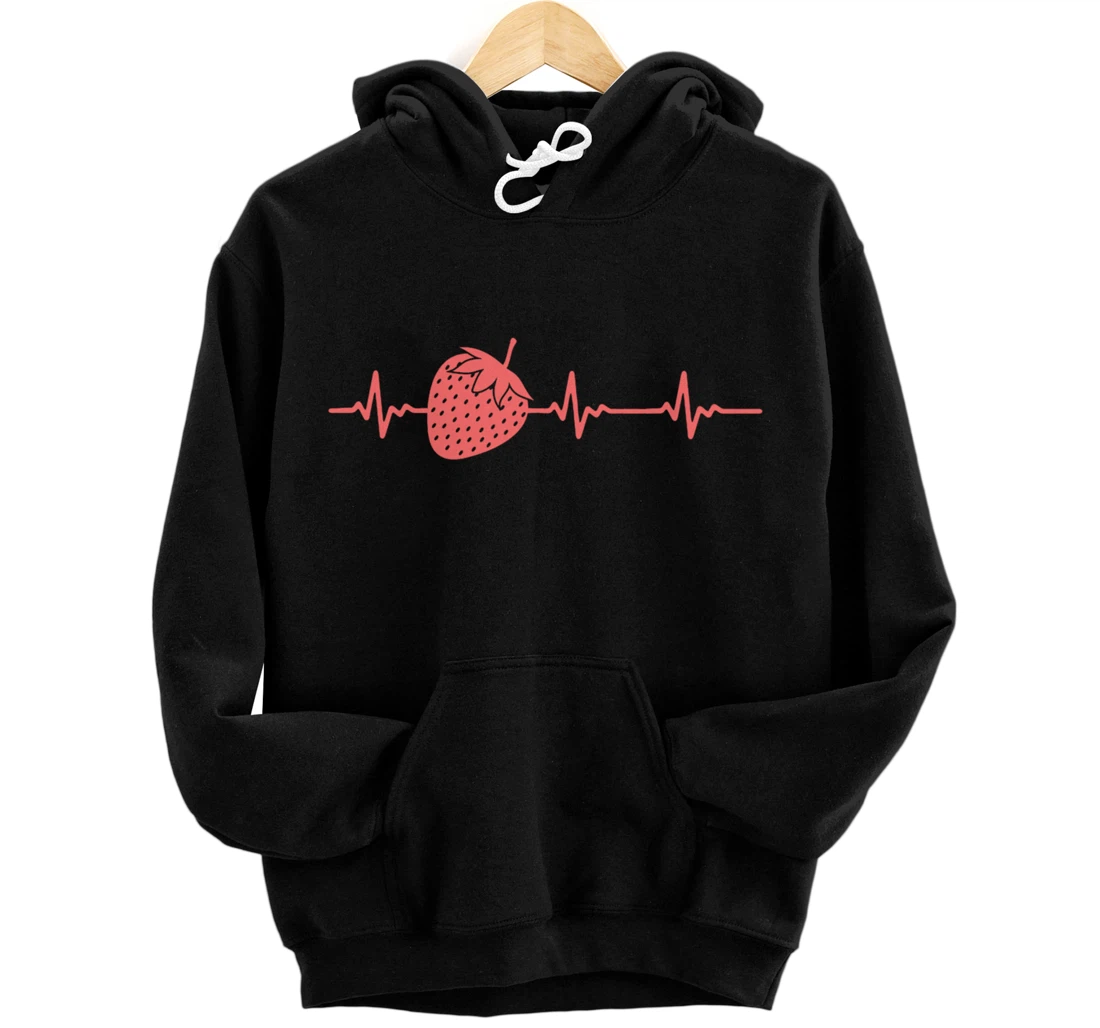 Strawberry Heartbeat Frequency For Fruit Berry Lover Pullover Hoodie