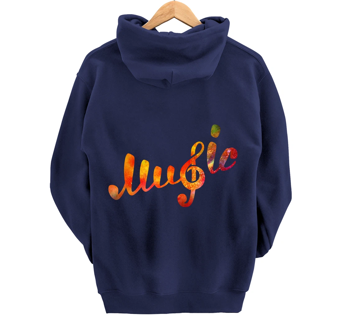 Music Lover Note Treble Clef Colorful School Class Pullover Hoodie