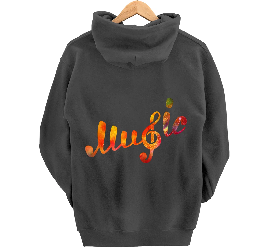 Music Lover Note Treble Clef Colorful School Class Pullover Hoodie