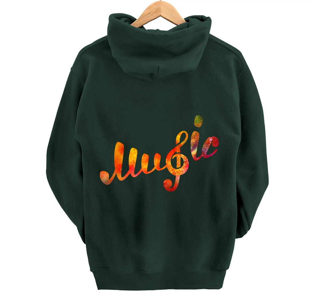 Music Lover Note Treble Clef Colorful School Class Pullover Hoodie