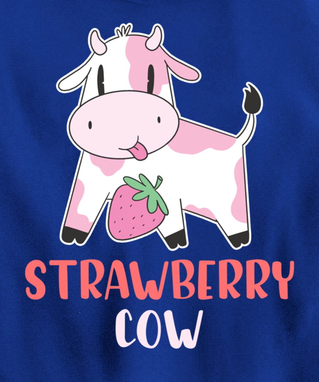 Pink Strawberry Cow Summer Fruit For Berry Lover Pullover Hoodie