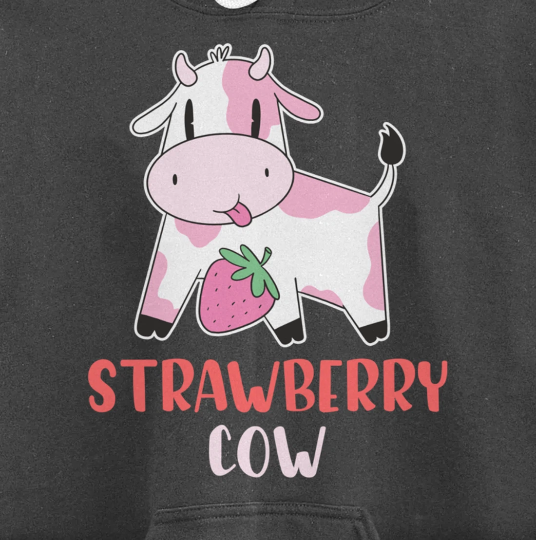 Pink Strawberry Cow Summer Fruit For Berry Lover Pullover Hoodie
