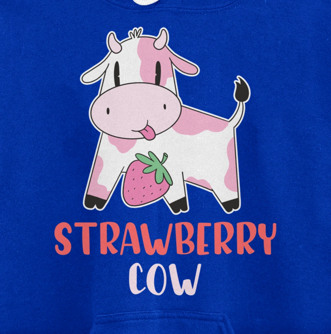 Pink Strawberry Cow Summer Fruit For Berry Lover Pullover Hoodie