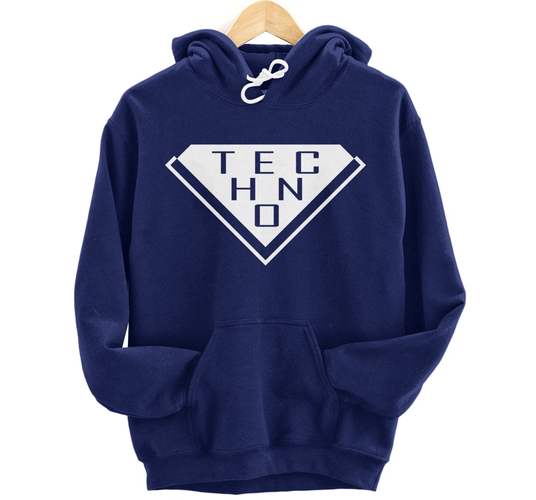 Minimalist Stylish Techno Music For Raver Synth Lover Pullover Hoodie