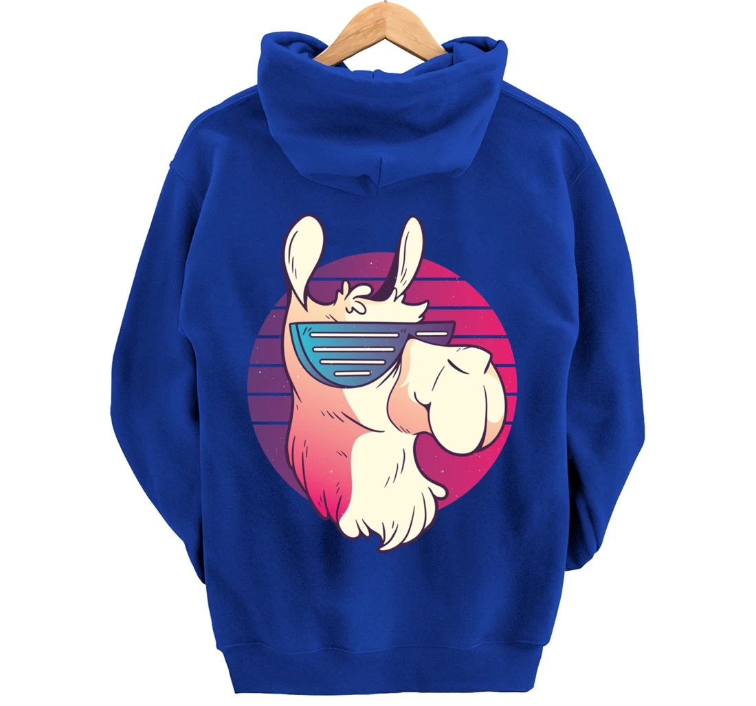 Techno Music Psychedelic Llama For Alpaca Lover Raver Party Pullover Hoodie