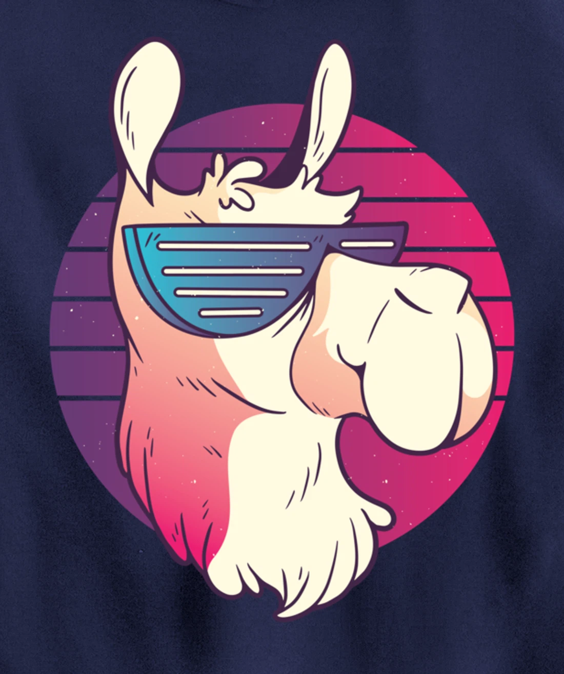 Techno Music Psychedelic Llama For Alpaca Lover Raver Party Pullover Hoodie