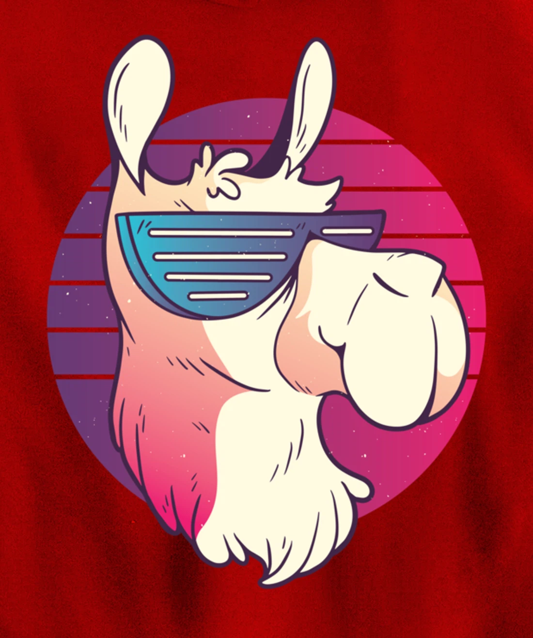 Techno Music Psychedelic Llama For Alpaca Lover Raver Party Pullover Hoodie