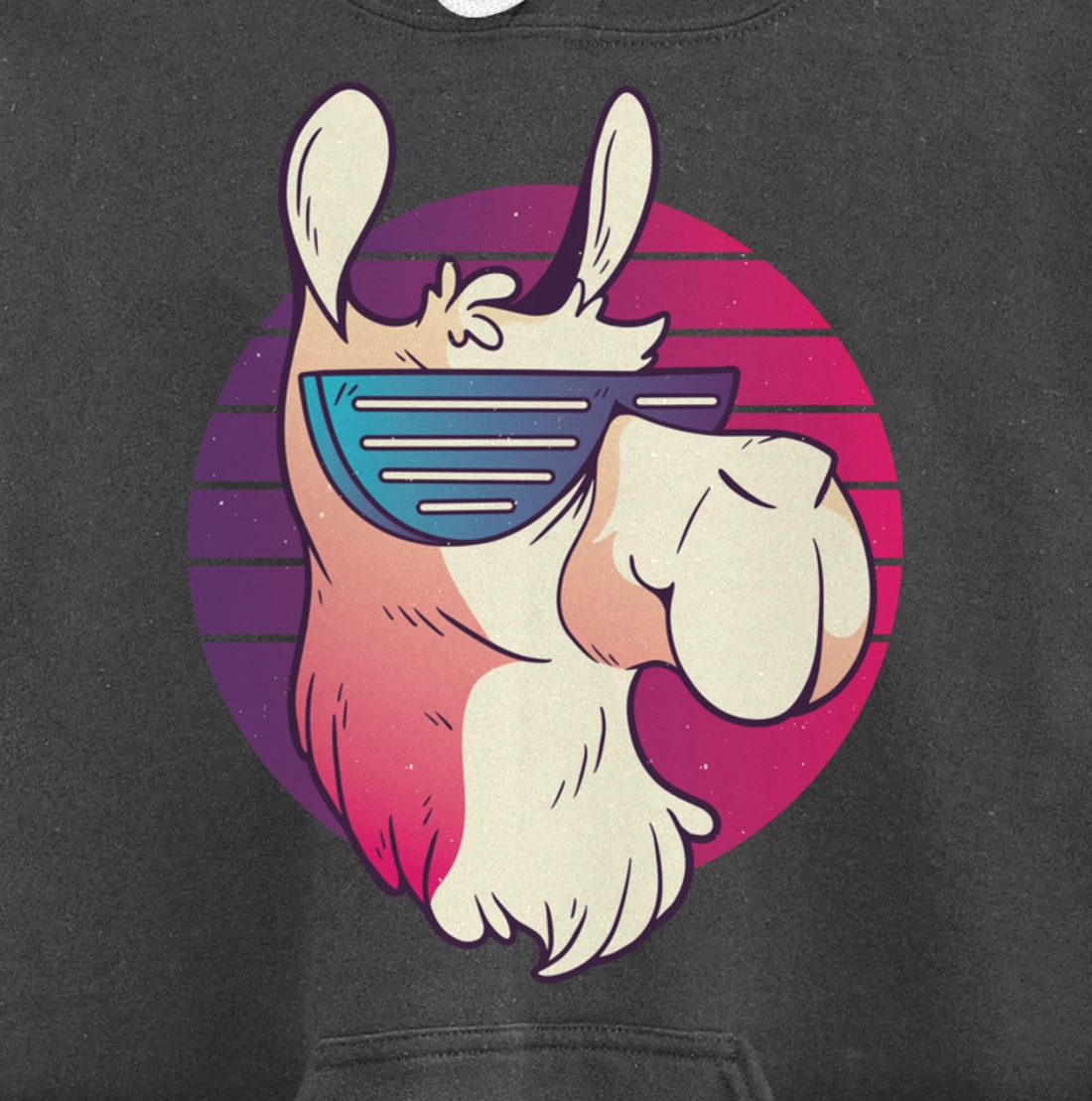 Techno Music Psychedelic Llama For Alpaca Lover Raver Party Pullover Hoodie