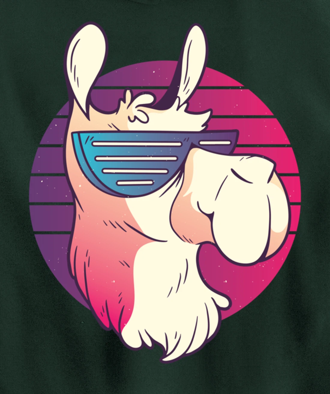 Techno Music Psychedelic Llama For Alpaca Lover Raver Party Pullover Hoodie