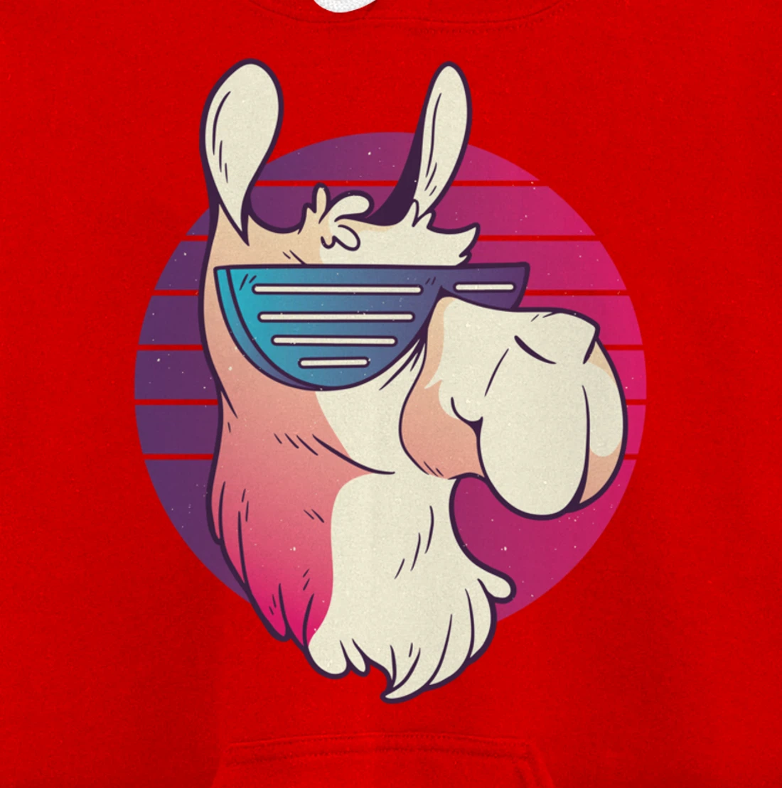 Techno Music Psychedelic Llama For Alpaca Lover Raver Party Pullover Hoodie