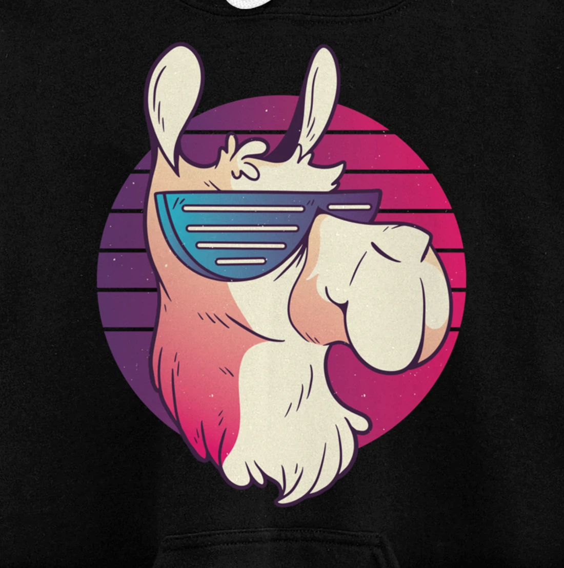 Techno Music Psychedelic Llama For Alpaca Lover Raver Party Pullover Hoodie