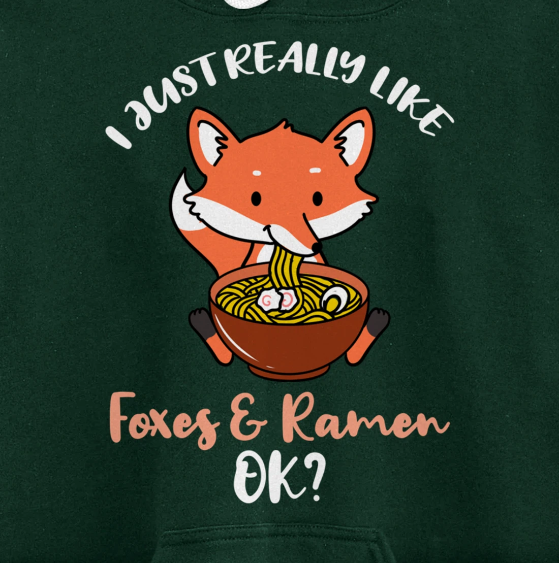 I Just Really Like Foxes And Ramen Ok Pullover Hoodie