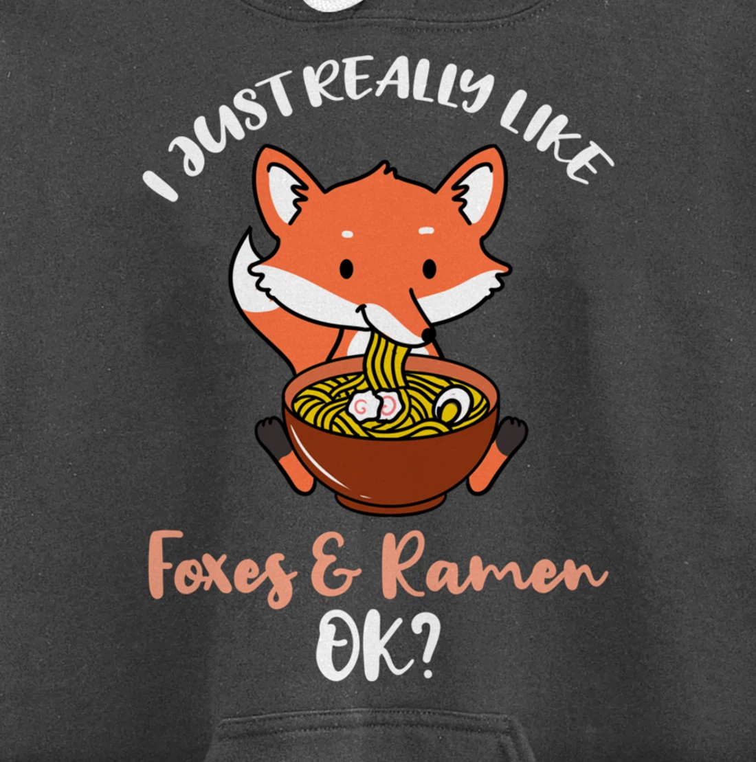 I Just Really Like Foxes And Ramen Ok Pullover Hoodie