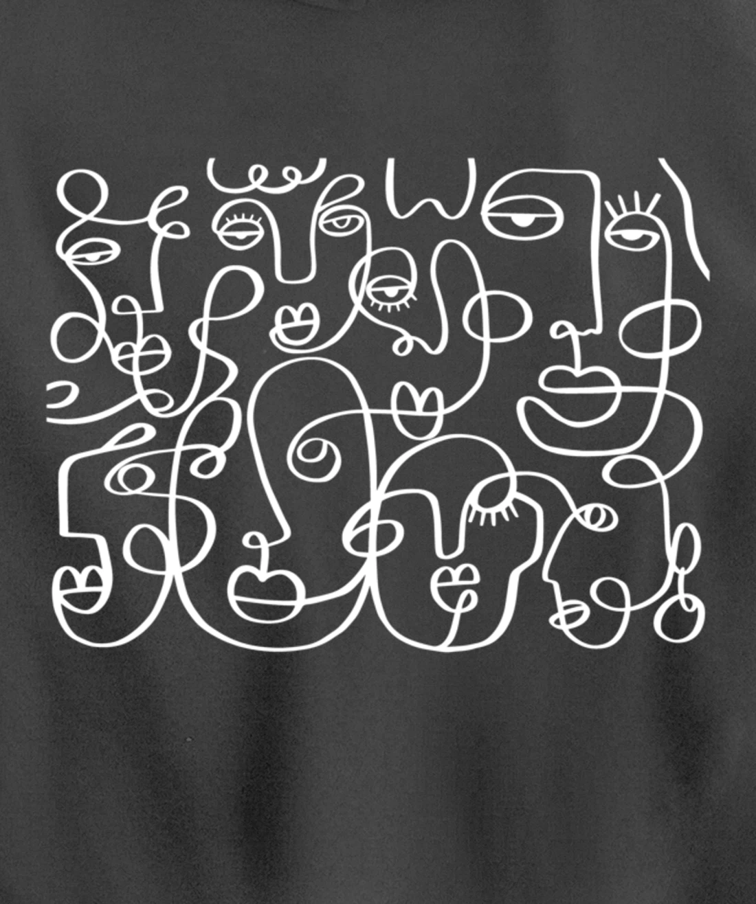 Feminine Faces Abstract Line Art For Feminist Artist Pullover Hoodie