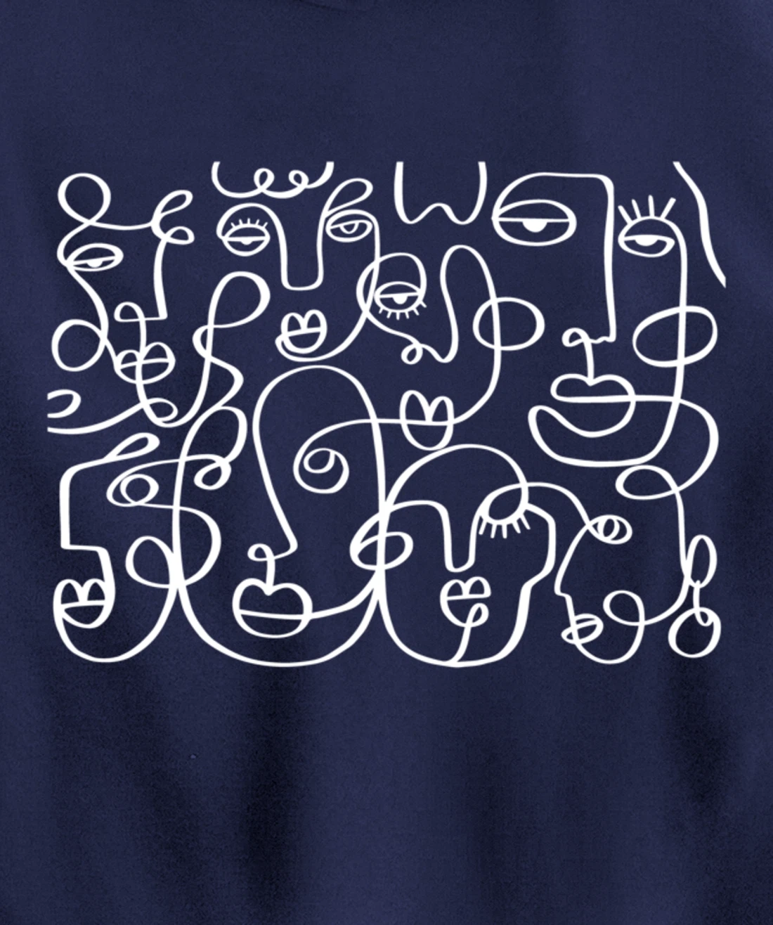 Feminine Faces Abstract Line Art For Feminist Artist Pullover Hoodie