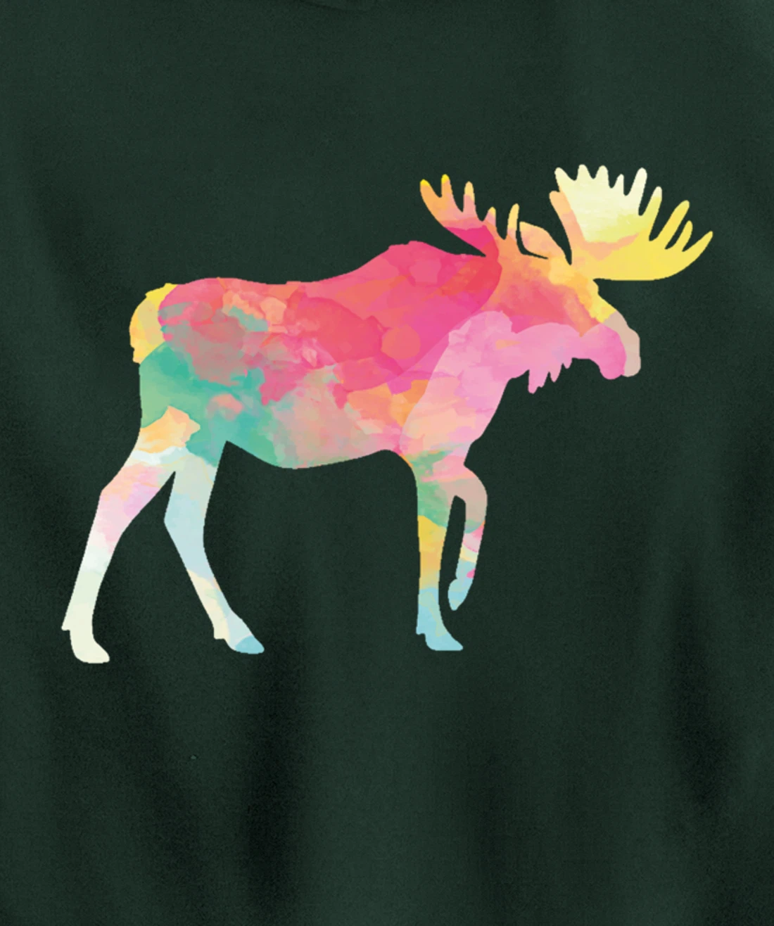 Canadian Moose Abstract Painting For Nature Lover Artist Pullover Hoodie