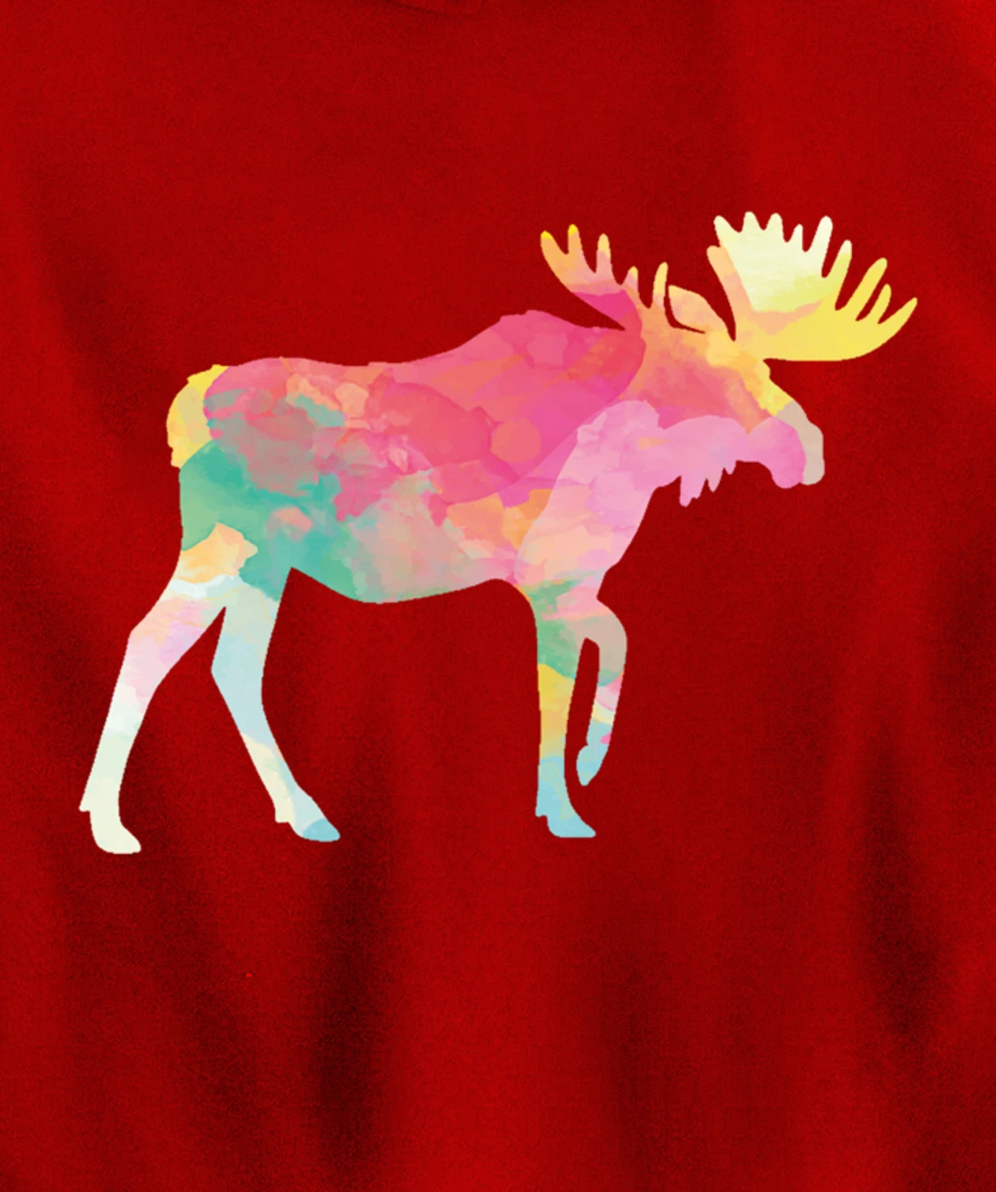 Canadian Moose Abstract Painting For Nature Lover Artist Pullover Hoodie