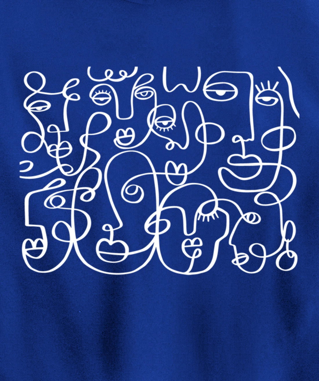 Feminine Faces Abstract Line Art For Feminist Artist Pullover Hoodie