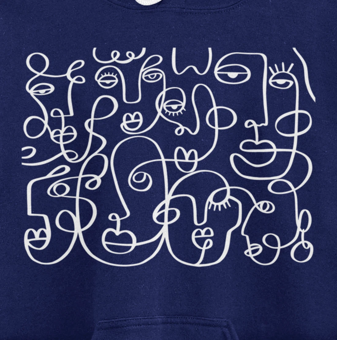 Feminine Faces Abstract Line Art For Feminist Artist Pullover Hoodie