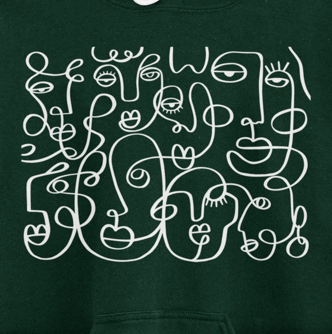 Feminine Faces Abstract Line Art For Feminist Artist Pullover Hoodie