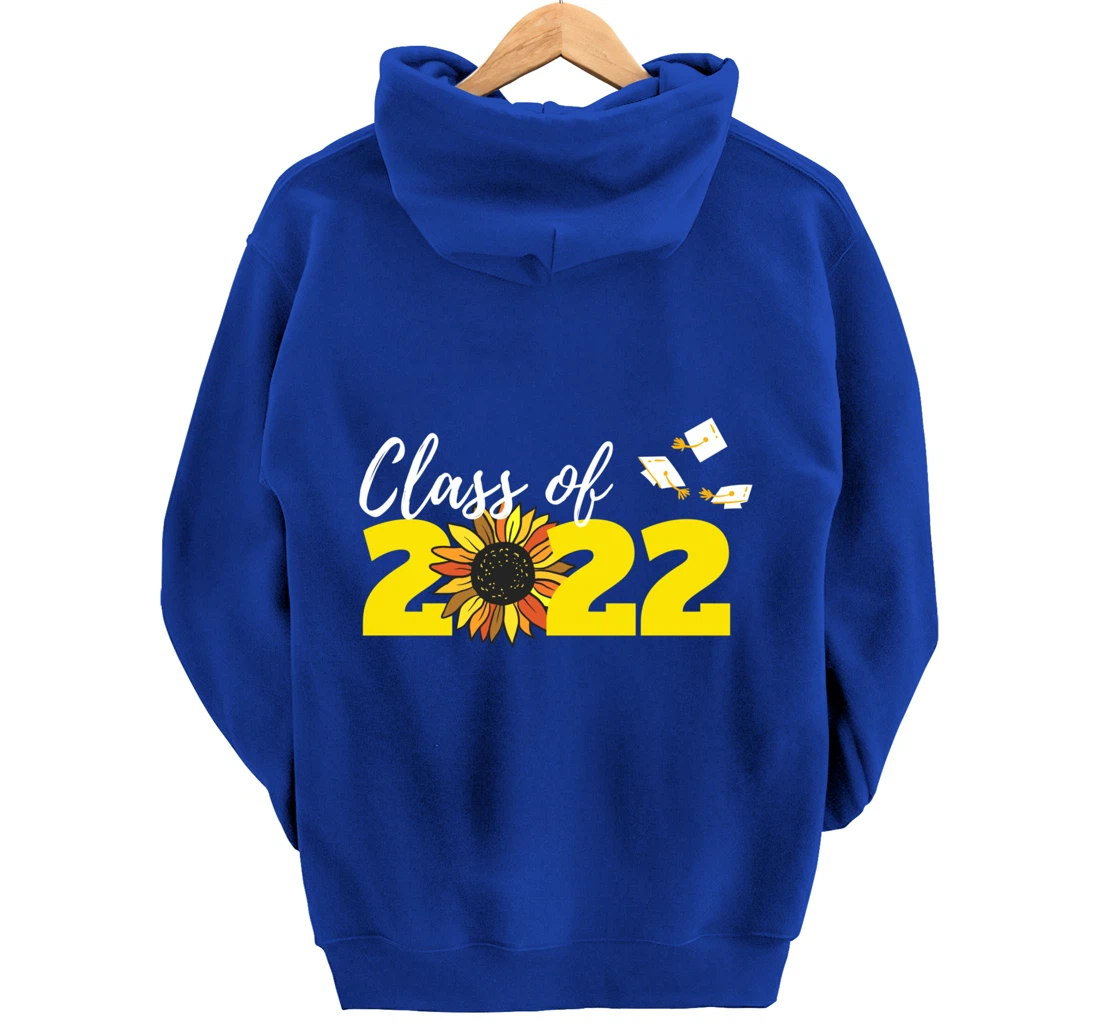 Class of 2022 Graduation Hat Sunflower Girly Graduate Yellow Pullover Hoodie