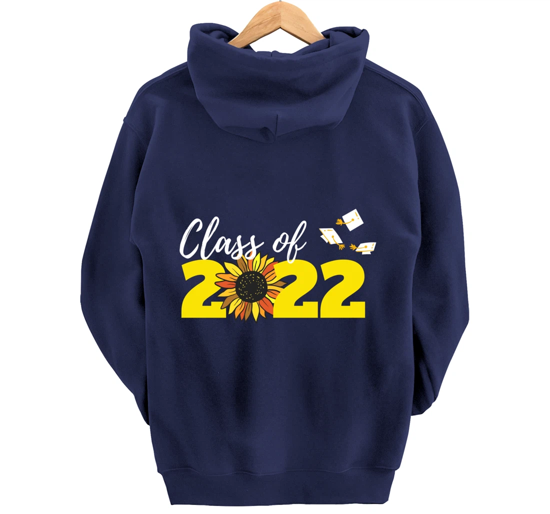 Class of 2022 Graduation Hat Sunflower Girly Graduate Yellow Pullover Hoodie