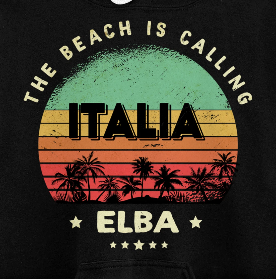 Elba Italy Souvenir Summer Palms Italia Design / Gift Pullover Hoodie