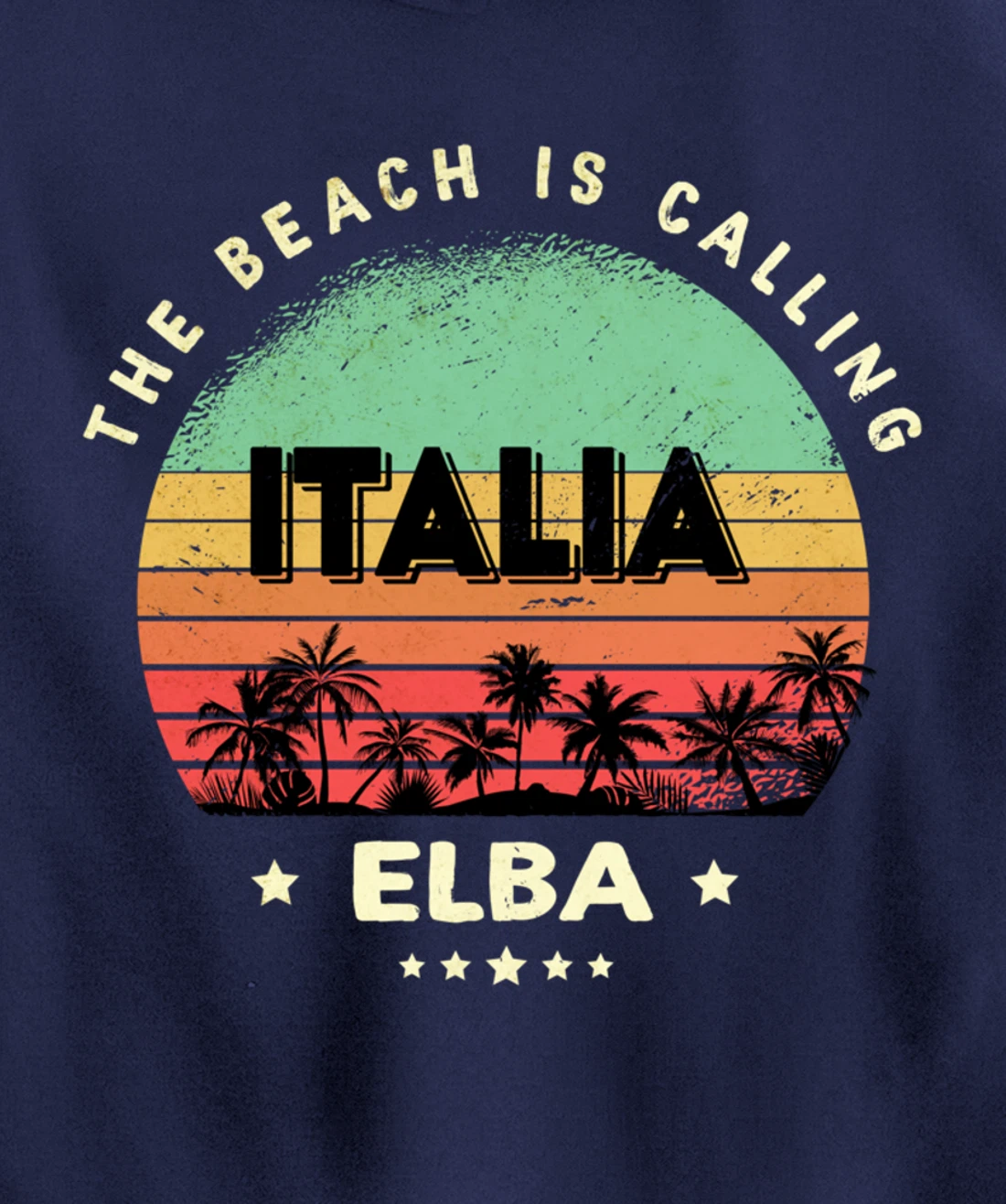 Elba Italy Souvenir Summer Palms Italia Design / Gift Pullover Hoodie