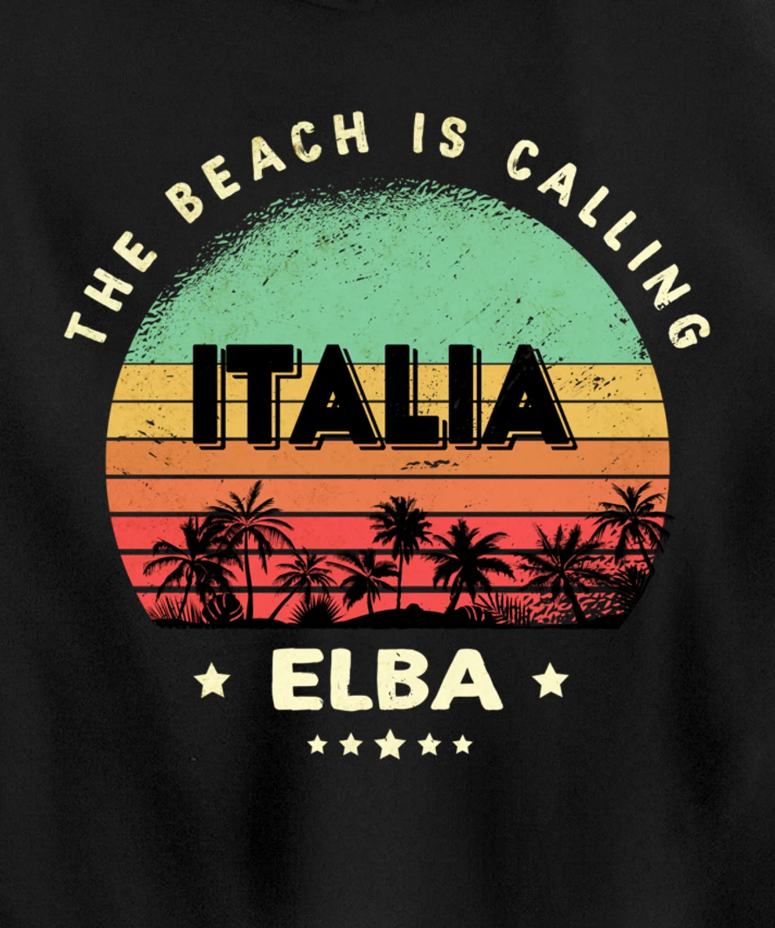 Elba Italy Souvenir Summer Palms Italia Design / Gift Pullover Hoodie