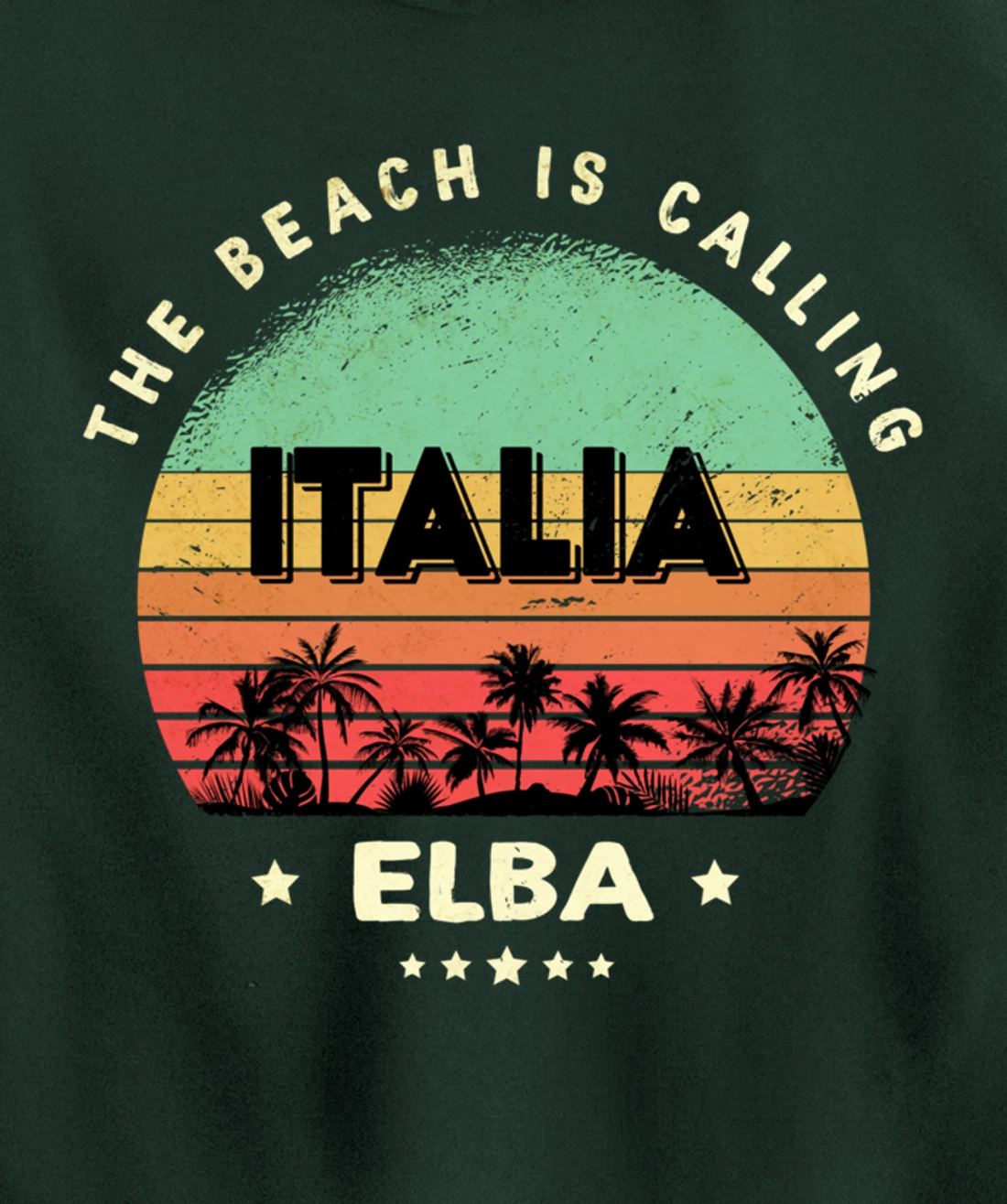 Elba Italy Souvenir Summer Palms Italia Design / Gift Pullover Hoodie