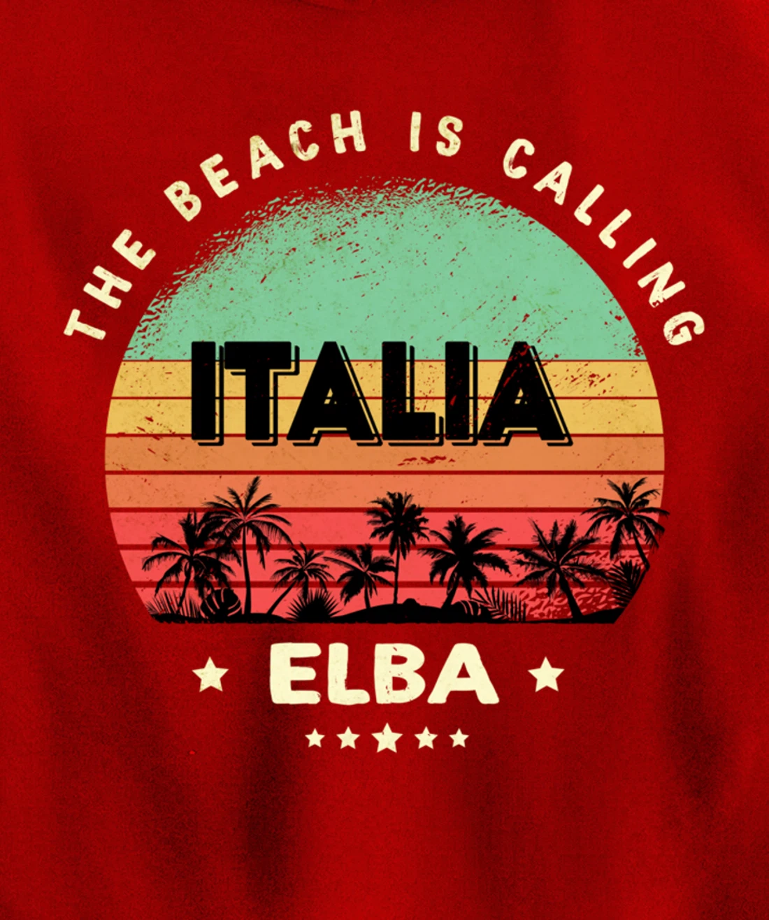 Elba Italy Souvenir Summer Palms Italia Design / Gift Pullover Hoodie