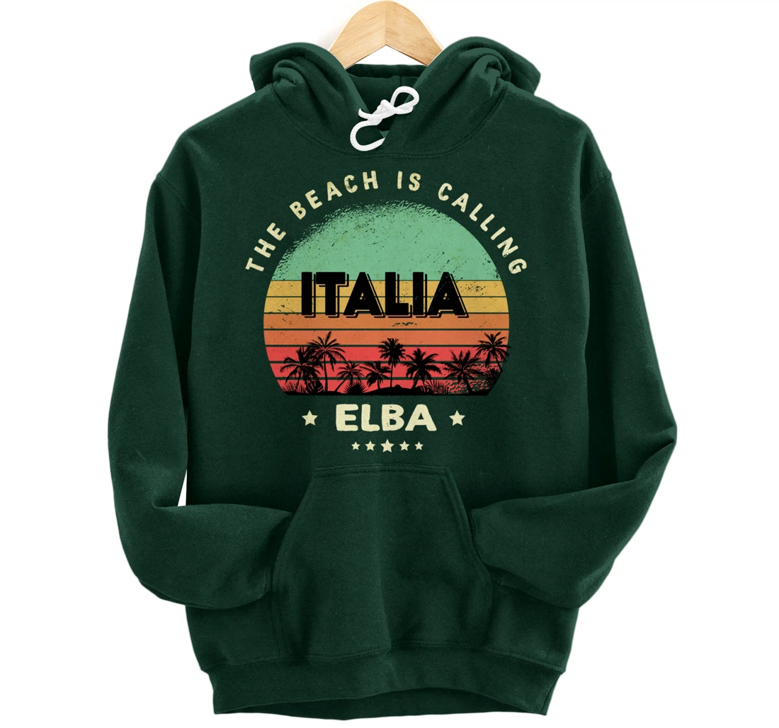 Elba Italy Souvenir Summer Palms Italia Design / Gift Pullover Hoodie