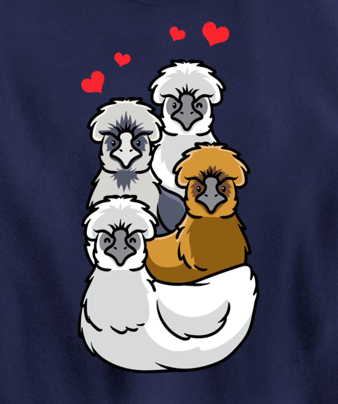 Silkie Chinese silk chicken Pullover Hoodie