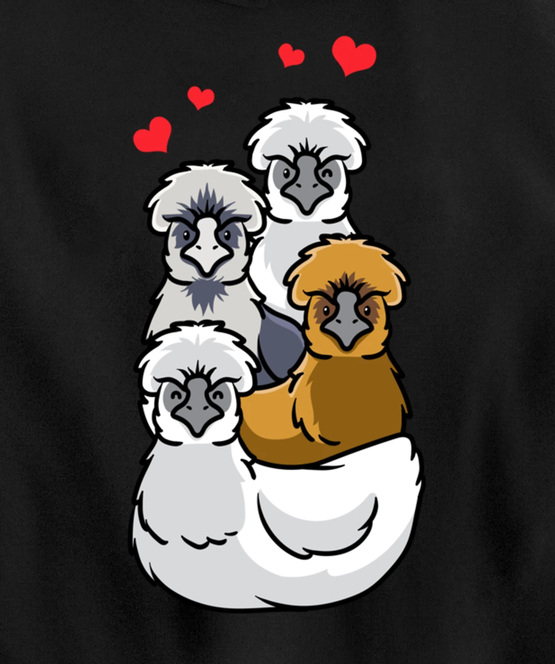 Silkie Chinese silk chicken Pullover Hoodie